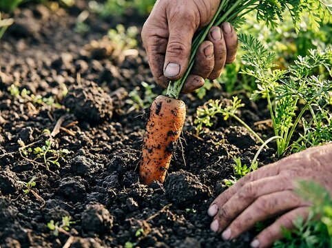 Farmer hands holding freshly harvested earthworms in soil.