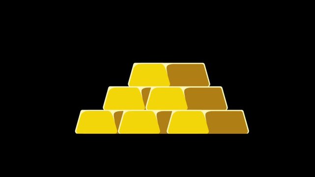 Gold bars stacked in a pyramid shape. Wealth and financial success concept.
