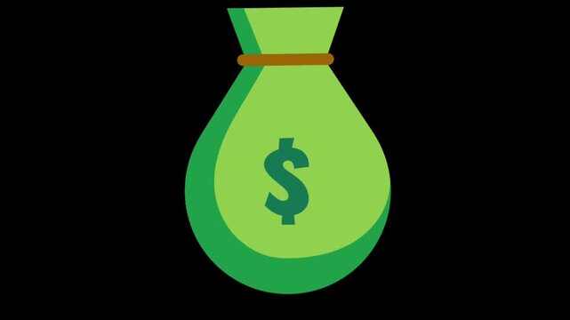 Money bag icon representing financial success. Digital finance symbol for investment and savings.