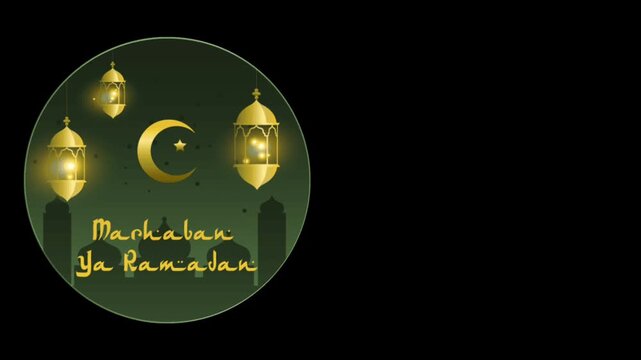 Islamic lanterns and crescent moon for Ramadan celebrations. Traditional Ramadan decoration with glowing lanterns and mosque silhouette.