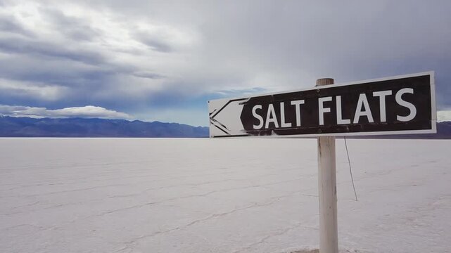Salt Flats sign.
