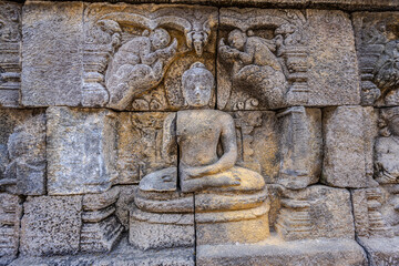 Obraz premium Buddha relief carving at Borobudur Temple