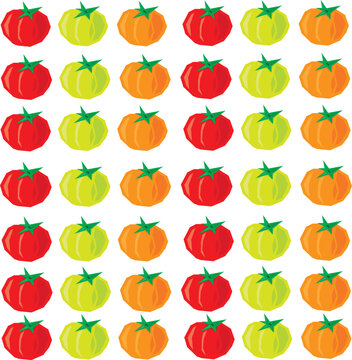 seamless pattern with tomatoes, verticaly and horisontal disposition 