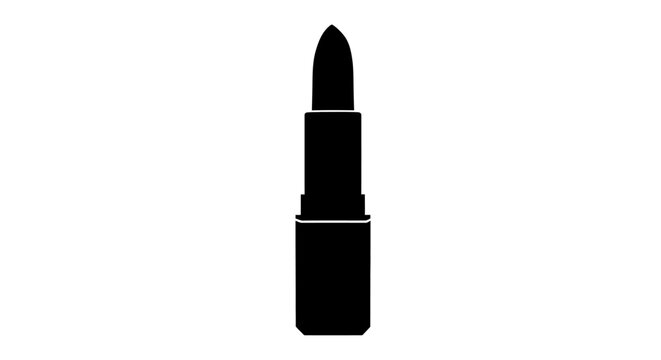 A black silhouette of a lipstick tube against a white background a cosmetic item silhouette makeup beauty