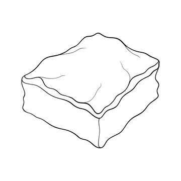 Hand drawn delicious brownie food vector outline