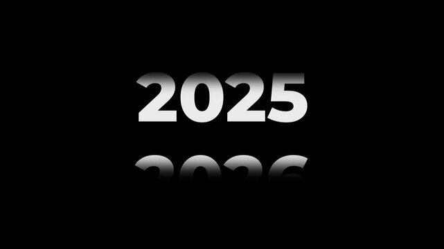 Fast Forward 22 Year Counter Animation 2004 to 2026. Rolling number timeline with motion blur. White text on black background for history, documentary, and time transitions.