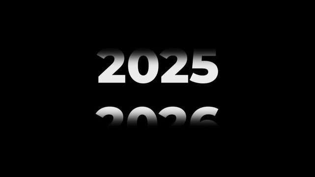 Fast Forward 20 Year Counter Animation 2006 to 2026. Rolling number timeline with motion blur. White text on black background for history, documentary, and time transitions.