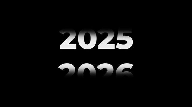 Fast Forward 19 Year Counter Animation 2007 to 2026. Rolling number timeline with motion blur. White text on black background for history, documentary, and time transitions.