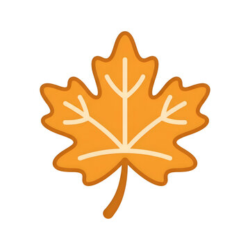 Minimalist Orange Maple Leaf Icon Isolated on Black Background