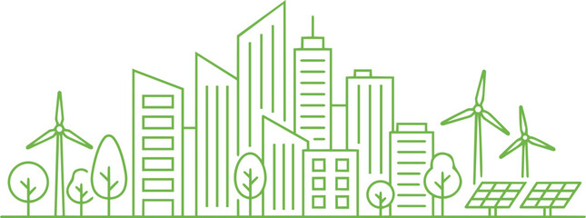 Fototapeta premium Eco City Cityscape