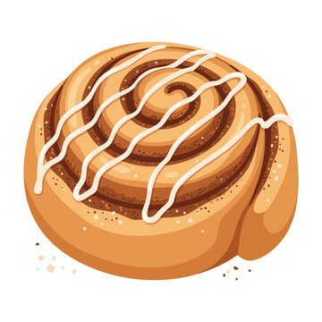 A freshly baked sweet cinnamon roll with a swirl pattern