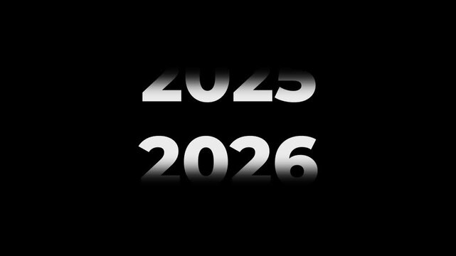 Fast Forward 13 Year Counter Animation 2013 to 2026. Rolling number timeline with motion blur. White text on black background for history, documentary, and time transitions.