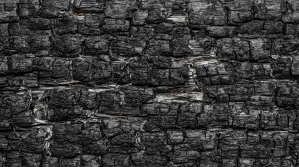Fototapeta premium Detailed macro photograph of charred wood texture
