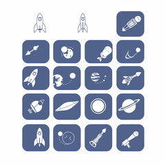 Space Astronomy LineSet Vector Illustration © Jen