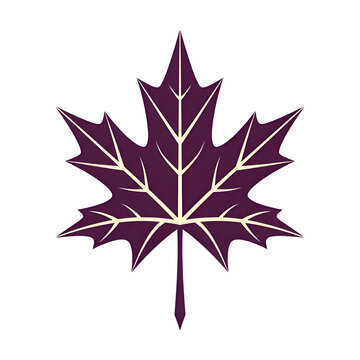 Stylized purple maple leaf graphic on black background