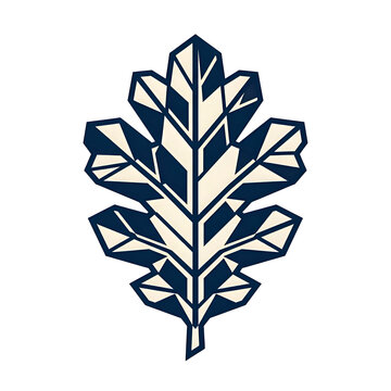 Stylized Geometric Oak Leaf Icon for Modern Emblem Design
