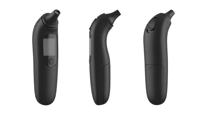 Digital ear thermometer medical device, healthcare and clinic presentation concept