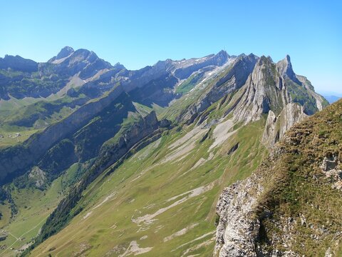 Alpstein-Panorama, Altenalpt&uuml;rme, &Ouml;hrli, S&auml;ntis, Altmann
