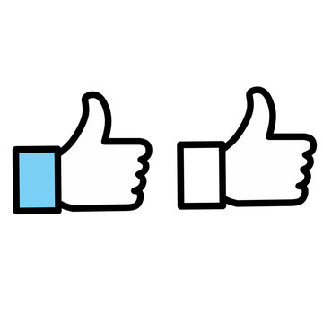 Like icons with thumbs up gesture for social media engagement