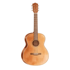 Fototapeta premium Acoustic Guitar: A classic acoustic guitar crafted from warm-toned wood, showcasing its elegant design and inviting sound.