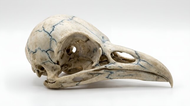 Bird skull isolated on white background