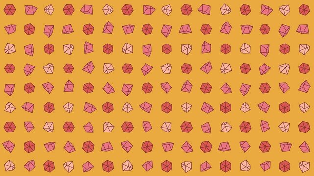 Seamless geometric pattern loop in yellow, orange, pink - decorative animated 4K motion background for video editing, social media and presentation