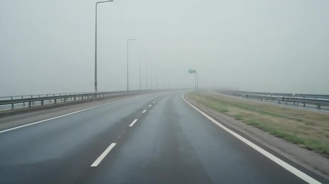 Very foggy road.
