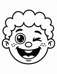 Naklejka premium Funny Faces Coloring Book