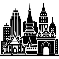 Fototapeta premium Vientiane Skyline Icon