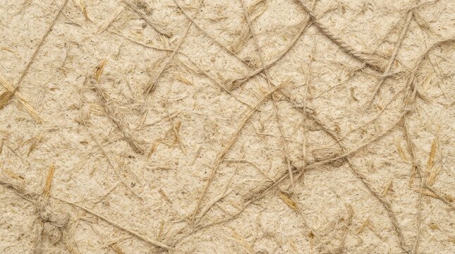 Close up texture of natural fibrous material and twine