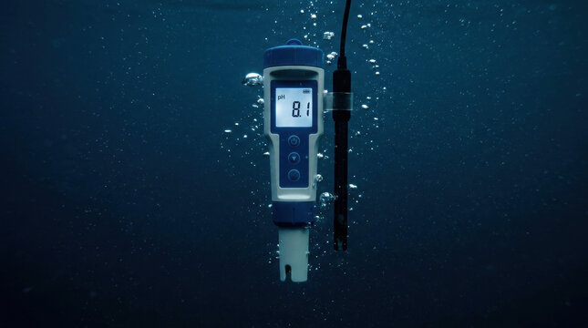 PH meter water testing ocean conservation biodiversity underwater scientific instrument water quality measurement sensor aquatic environment