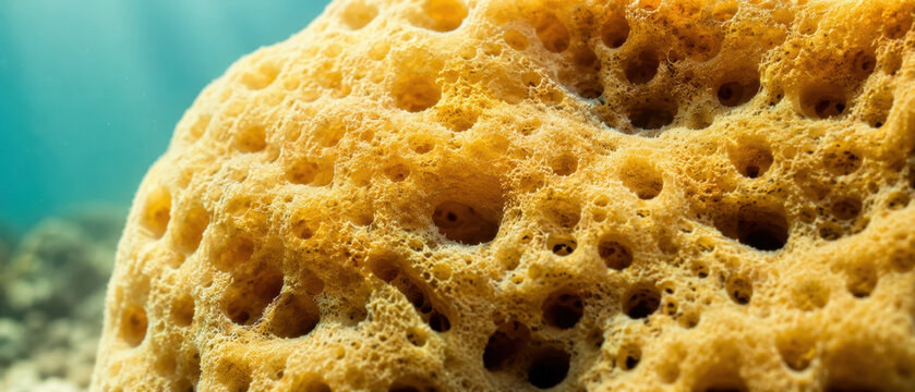 Underwater ocean sponge close up showing natural biodiversity and highlighting importance of ocean conservation for marine life health and balance
