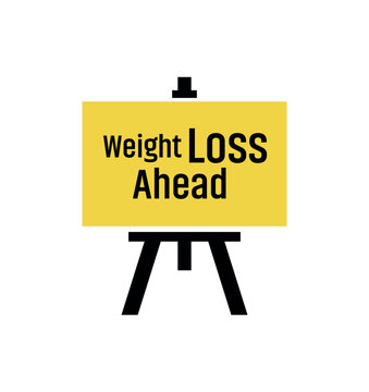 weight loss ahead sign vector