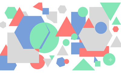 Obraz premium Colorful Geometric Shapes Abstract Pattern Background Vector Illustration