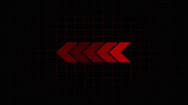 Futuristic and energetic horizontal chevron arrow sequence, designed to convey powerful rightward direction and dynamic speed within a technical digital environment. Against a sophisticated dark.