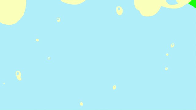 泡と液体の手書きのトランジション　3色セット　背景透過　4K