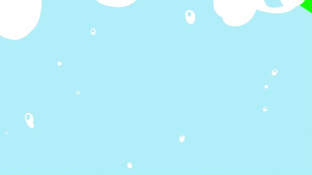 泡と液体の手書きのトランジション　3色セット　背景透過　4K