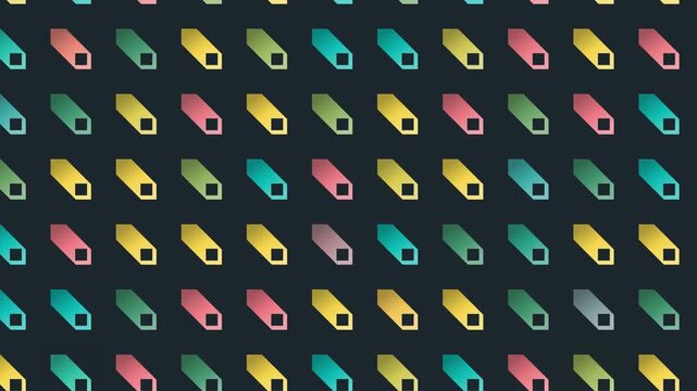 Seamless abstract pattern loop in black, green, pink - elegant animated 4K motion background for video editing, social media and presentation