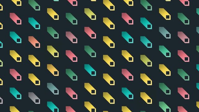 Seamless abstract pattern loop in black, green, pink - trendy animated 4K motion background for video editing, social media and presentation