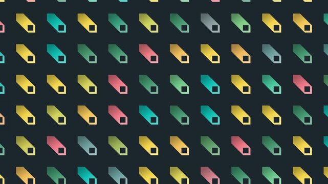 Seamless abstract pattern loop in black, green, pink - artistic animated 4K motion background for video editing, social media and presentation