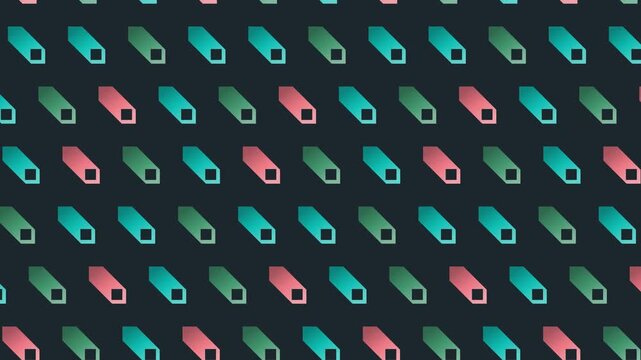 Seamless abstract pattern loop in black, green, pink - creative animated 4K motion background for video editing, social media and presentation