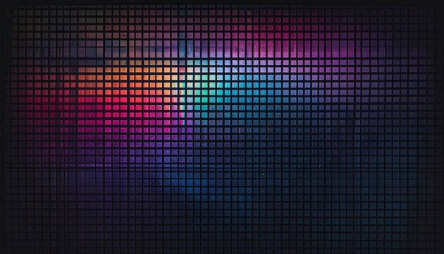 Macro background of dark CRT monitor pixels and RGB chromatic aberration
