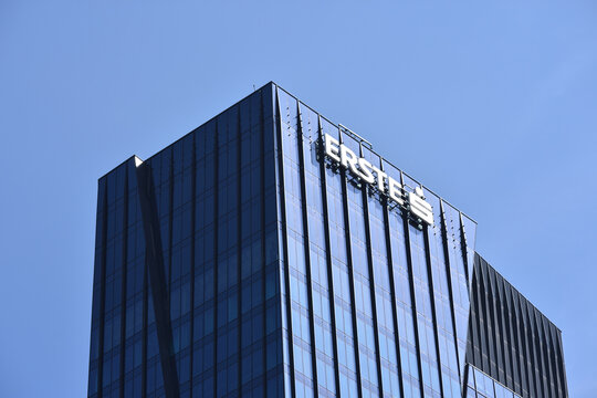 Erste Bank Polska office with signage, logo, emblem on the facade. WARSAW, POLAND - APRIL 25, 2026