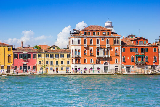 Palazzo Clary palace at the Zattere waterfront promenade in Venice, Italy