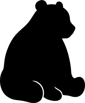 Sitting Panda Silhouette Vect...