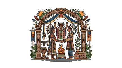 Ornate heraldic crest with medieval figures and symbols. © Muhmd