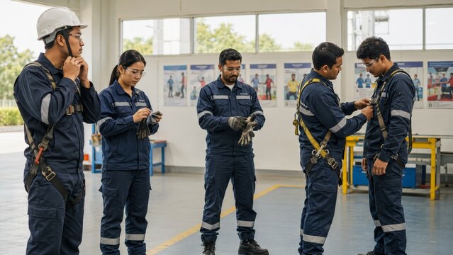 Industrial Workplace Safety Training with Personal Protective Equipment