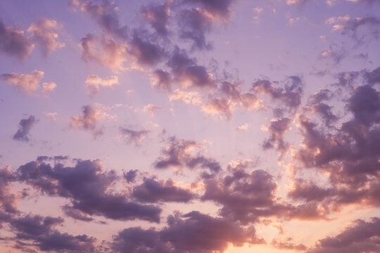 Pink Dramatic Sunset Sky Background with Copy Space Area.