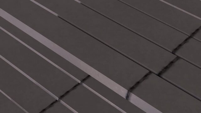 Abstract white architectural module composed of white facade panels rotating over a minimal geometric surface. Seamless looping 3D animation for architectural visualization, technology presentations 