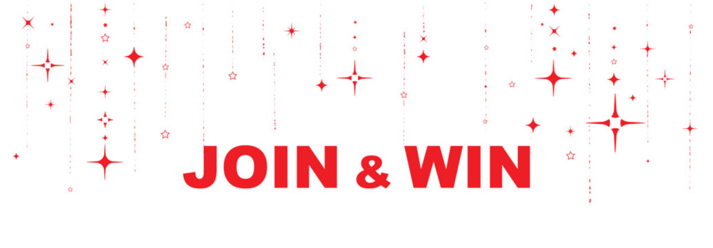 join and win sign on white background